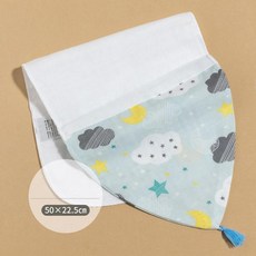 순면 거즈 수건 땀 흡수 귀여운 태슬 장식 담요, 2. cloud 2pcs