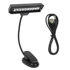 악보대 조명의 LED 클립 충전식 악보대 램프 휴대용 LED 책 조명 피아노 오케스트라용 피아노 조명, 01 검정색