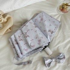 碎花萌兔全自動雨傘女ins風文藝摺疊晴雨兩用太陽傘防曬防紫外線