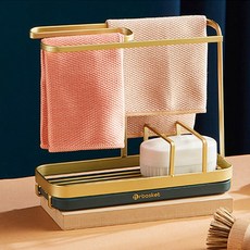 디이유 고급스러운 무타공 수세미 거치대, 1개, 럭셔리 골드