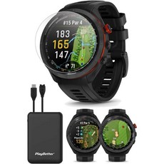 가민 어프로치 S70 블랙 47mm 골프 GPS 시계 | AMOLED 디스플레이 가상 캐디 및 플레이라이크 디스턴스가 포함된 프리미엄 스마트워치 플레이베터 스크린 프로텍터 휴대, Black, Approach S70 (47 mm), 1개, 검정