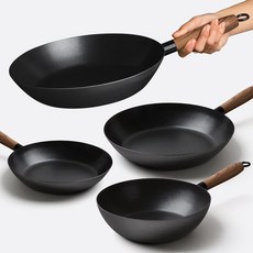 JT 무쇠 프라이팬 주물 궁중팬 IH 인덕션 코팅팬 4P 세트 편수냄비 인덕션궁중팬, 캐스트 IH 무쇠 4종_(팬24팬30+웍24웍28)