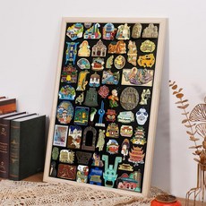 여행마그넷보드 여행 장식 인테리어 목재 마그네틱 칠판, 자이언트 60x90cm 내추럴 우드