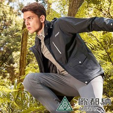 ATUNAS歐都納GORE-TEX THERMOLITE男兩件式防水外套(附防風圍巾)藍黑 防水透氣保暖