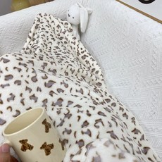 호피 무늬 담요 학교 담요 사무실 갸루 침실, 1개, D. 회색 살구 표범