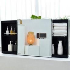 바스퍼 욕실 거울 수납장 세로600 슬라이드장, 블랙, 1개