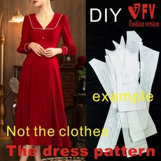 바느질 허리 패턴 의류 기질 효과 물리적 BLQ-669 1:1 드로잉 드레스 여성의, Size 5XL, 1개