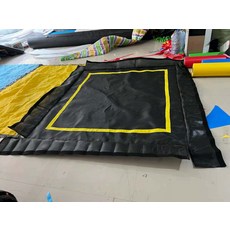 대형 트램폴린 실내외 점핑매트 방방이 철제 프레임 놀이기구 운동용품 성인용 야외용, 1개, 23_블랙경고라인가장자리버클