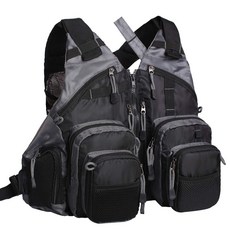 Waxaya 멀티 포켓이 있는 경량 플라이 낚시 조끼 조절 가능한 사이즈 메시 백팩 남성 및 여성용