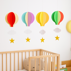 열기구모빌 세트 세트 4ea 어린이집 유치원 모빌 아이방 꾸미기, 혼합, 1개