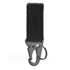전문 카라비너 키체인 키홀더 벨트 키홀더 웨빙 전술 후크 클립 벨트 키체인 루프 키클립, Black