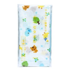 LIUKOO 煙斗牌 日式紗布長巾 33 x 87cm, 動物 (藍), 1個