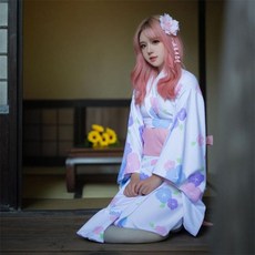 기모노 유카타 일본 전통 코스프레 의상 37종 여성 잠옷 슬립 파티 가운, 1개, 3번