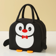 메이르 보온/보냉가방 아이들 이유식 유치원 도시락가방 캠핑가방 피크닉백, 펭귄 블랙, 1개