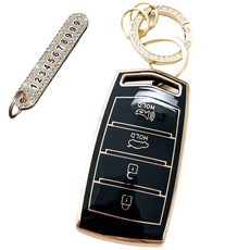 Automatic Beauty 高級TPU鑰匙殼套組, AG-01, 深黑色