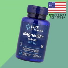 연장 마그네슘 시트르산 시트레이트 구연산 100mg 식물성 베지캡슐 100정 Life Extension Magnesium Citrate 100 Vegetarian Capsule, 연장 마그네슘 시트르산 시트레이트 구연산 100mg 식