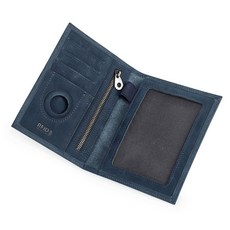 CONTACT'S 真皮護照錢包 男士卡夾零錢包 AirTag 復古皮夾