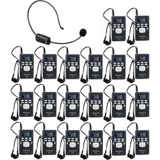 Retekess 레텍스 무선 마이크 헤드셋 시스템 TR503 송신기 1개 PR13 FM 라디오 수신기 5개 교회 교육 학교용 청취 세트 포함