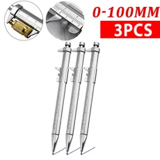캘리퍼스 볼펜 측정 범위 정밀 0-100mm 도구 휴대용 문구류, 3PCS Blue, 1세트, China Mainland