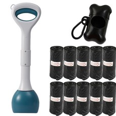 精選優品 撿便器 拾便器 折疊拾便器 拾便袋 剷屎神器 便攜折疊狗狗拾便器外出遛狗不臟手撿便器狗屎夾子家用剷屎, 48CM優雅綠（套餐三）, 1個