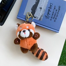 걸스코코 줄무늬레서판다키링 가방 귀여운 인형키링 백팩키링 가방고리 커플템