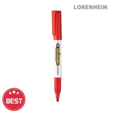로렌하임 모나미 네임펜M 굵은글씨 적색 유성잉크 12개입 사무용 학습용 적색네임펜