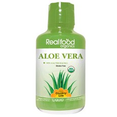Real Food Organics 蘆薈液體無麩質, 1個, 944毫升