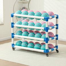 별빛미 공보관 학교 체육관 유치원 농구 카트 공진열대 볼캐리어 선반, 1개, 유아농구-4단 더블 (3-5호 40개)