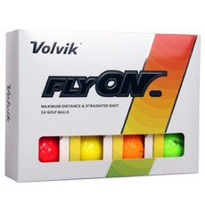 볼빅 플라이온 2피스 골프공 코스트코 연습용 선물용 컬러볼, 1개, 24개입, 혼합색상, VOLVIK 볼빅 플라이온 칼라 골프공 2피스 24개