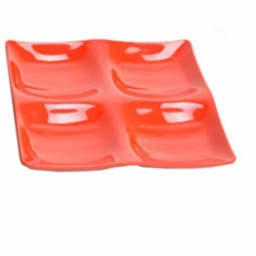 칸막이반찬통4구 한식뷔페 식기 정사절 접시 대 빨강색 반찬접시4구 나눔반찬접시 79000EA 1EA, 본상품