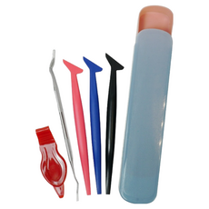 XILLA 狗吉拉 汽車機車貼膜收邊工具組, 1個, 貼膜收邊五件組+收納盒