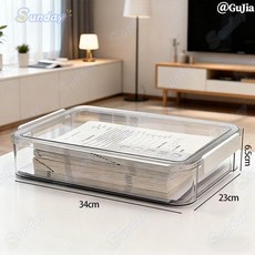 家用證件收納盒 A4透明檔案盒 文件戶口本資料試卷收納箱, 1個, 清倉特惠：文件收納盒【限量特價】硬款,優惠組合裝：常規款【買一送一】使用多功能