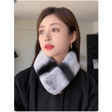 여자 머플러 토끼털 자석흡착 스카프