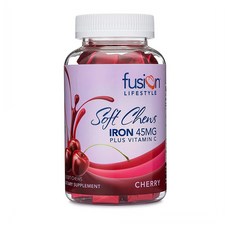 Fusion Lifestyle Iron 퓨전 라이프스타일 체리맛 아이언 철분 플러스 비타민 C 45mg 60정, 알약/캡슐, 1개