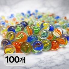 구슬놀이 유리구슬 구슬치기 장난감 16mm 혼합색상, 100개