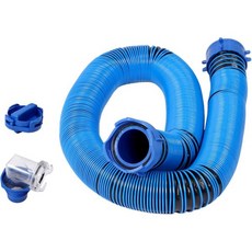 랩워크 15피트 하수관 호스 회전 클램프 포함 RV 캠퍼 RV용 90도 하수 인터페이스 4in1 어댑터 및 미리 부착된 베이오넷 피팅, 랩워크 15피트 하수관 호스 회전 클램프 포함 RV 캠