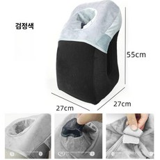 휴대용 여행 낮잠 차내 학생 사무실 베개 에어 수면, 블랙 2세대 마스크