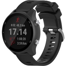아누올리는 Garmin Forerunner 24564555 시계 밴드와 호환되며 워치 654용 20mm 소프트 실리콘 VenuVenu SqVivomove HRVivoactive, Black
