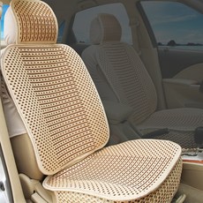 汽車坐墊四季通用冰絲夏季座墊全包圍座椅套車內坐墊五座座套墊子, 1個, BS亮金色【標準版】單座:如圖