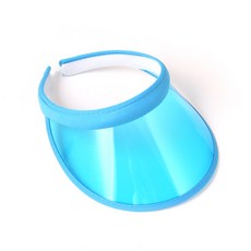 PVC 어린이 투명 썬캡 꾸미기 그리기 모자 여름만들기 물놀이 비치용품 스티커 eva, 1개, 파랑