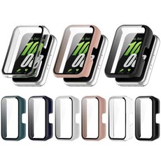 오르몽트 갤럭시핏3 풀커버 케이스 PC강화유리 풀커버 투명 클리어 매트블랙 강화유리 galaxy fit3, 갤럭시 핏3