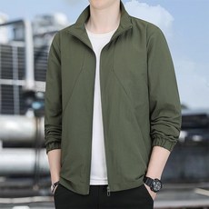 彈力防水工裝夾克 - 春季戶外立領沖鋒衣風衣, 4XL码 建議體重（70-77.5公斤）, 軍綠色