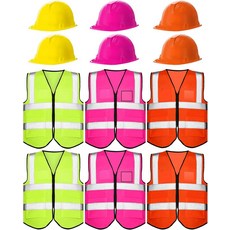 심레이키 건설 하드햇과 높은 가시성 반사 안전 조끼 작업자 의상 네온 교통 파티용