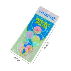 쿠쿠스토어 Spirograph 아트 드로잉 눈금자 어린이 DIY 수제 그림 템플릿 다기능 만화 색상 발달 장난감 선, 16 1WHC green, 1개