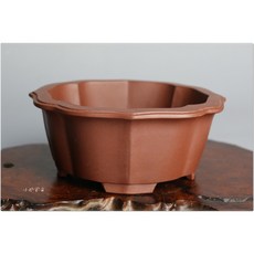 【小樹安每】中國盆缽-宜興紫泥輪花鉢(名家李玲琳) 14cm, 1個