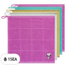 송월타월 스누피 컬러풀 리본고리 핸드타월, 15개, 랜덤발송