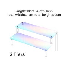 공간활용 1-5 계층 무지개 빛깔의 릴 디스플레이 피규어 스탠드 선반 수집품 컵 케이크 향수 보석 정리, 5)30cm 2 layers