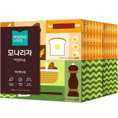 모나리자 뽑아쓰는 키친티슈 150매 4개입 2개 496391, 4매