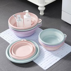 고무통 접이식 대야 사이즈 택1 MFW388DE9, 색상랜덤(소)