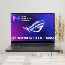 에이수스 2024 ROG 제피러스 14 라이젠7 라이젠 8000 시리즈 지포스 RTX 4050, Eclipse Gray, 512GB, 16GB, Free DOS, GA403UU-QS073